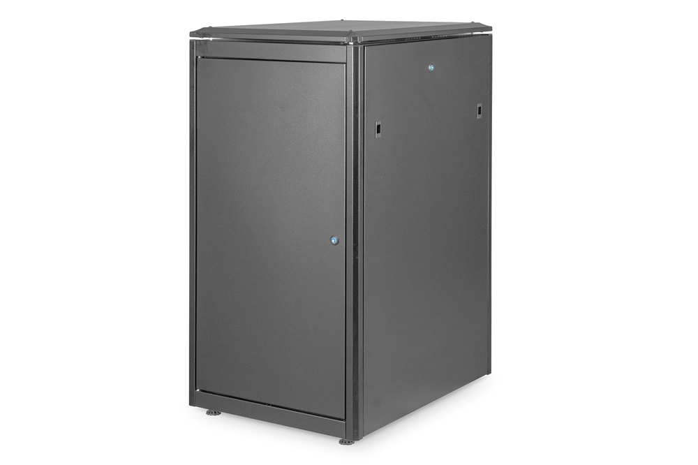 DIGITUS Rack Unique 19" 22U 1164x600x800mm üvegajtós fekete álló rack szekrény