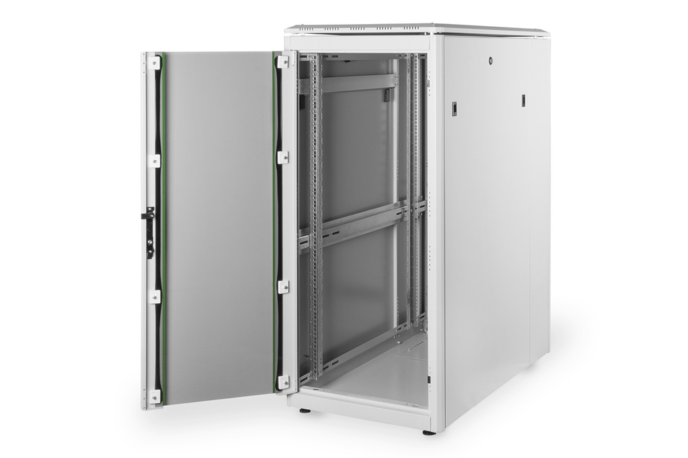 DIGITUS Rack Unique 19" 26U 1342x600x1000mm üvegajtós szürke álló rack szekrény