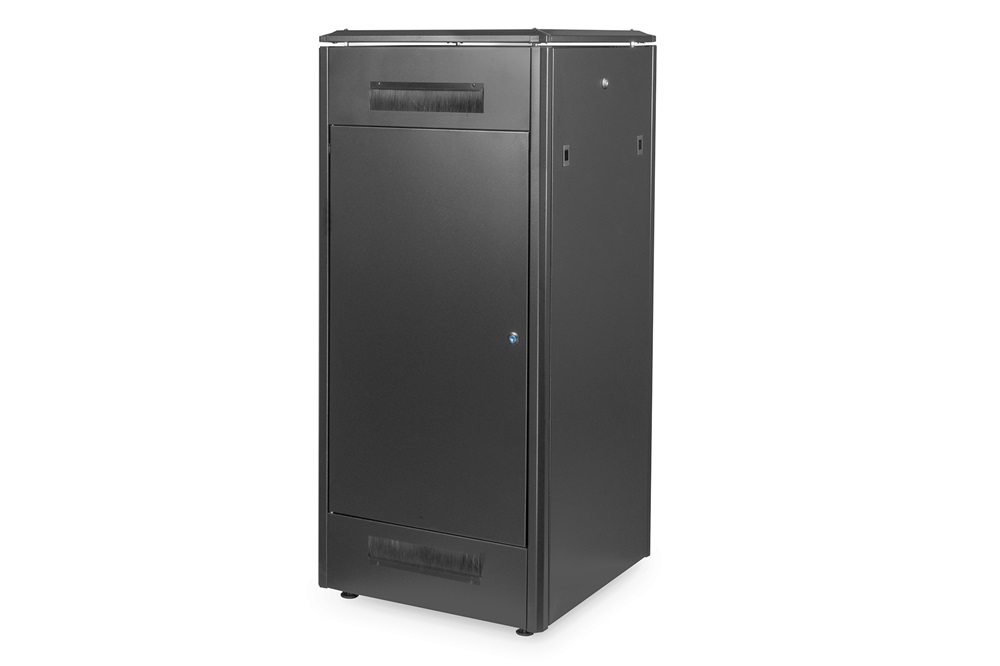 DIGITUS Rack Unique 19" 26U 1342x600x600mm üvegajtós fekete álló rack szekrény