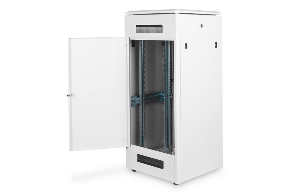 DIGITUS Rack Unique 19" 26U 1342x600x600mm üvegajtós szürke álló rack szekrény