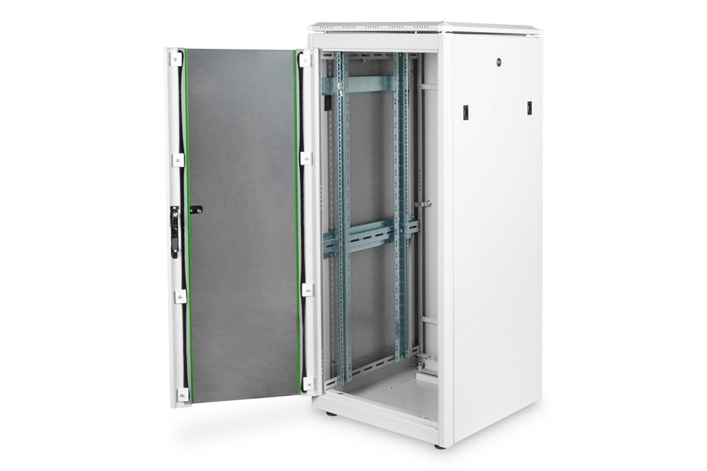 DIGITUS Rack Unique 19" 26U 1342x600x600mm üvegajtós szürke álló rack szekrény
