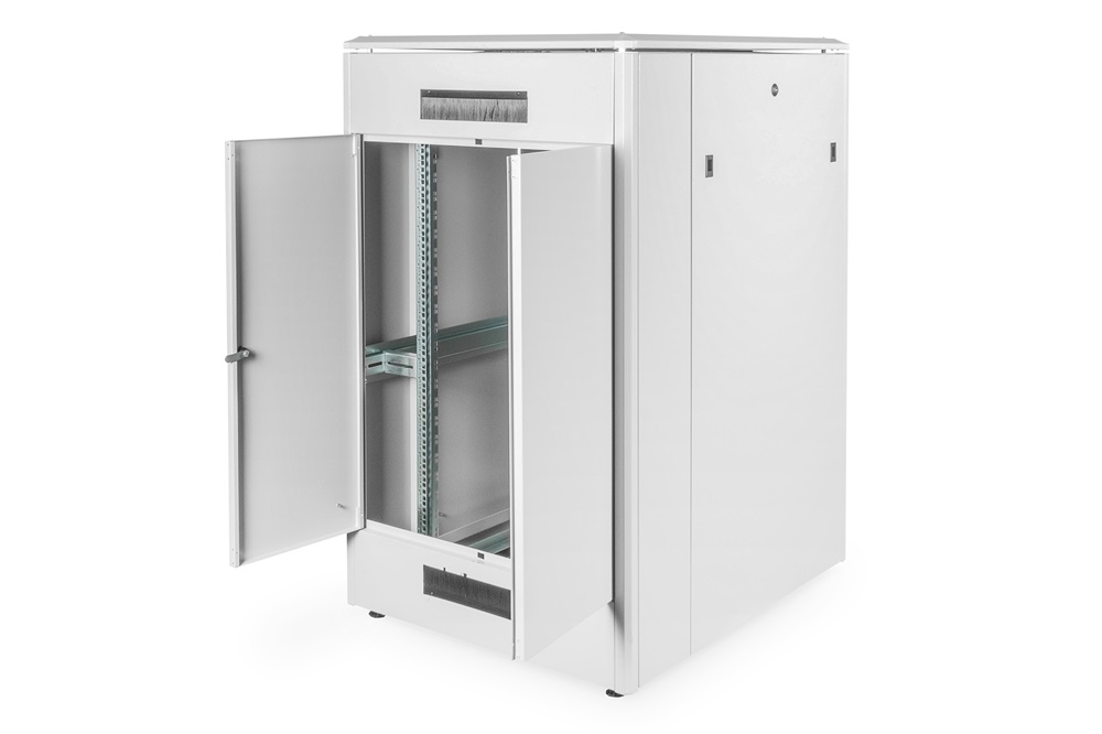 DIGITUS Rack Unique 19" 26U 1342x800x1000mm üvegajtós szürke álló rack szekrény
