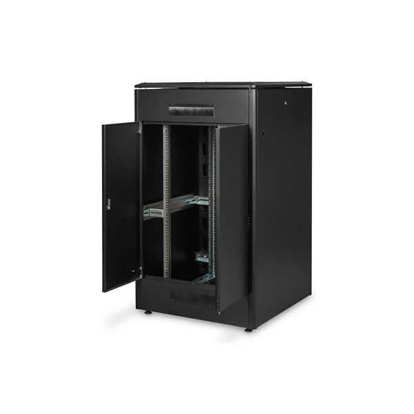 DIGITUS Rack Unique 19" 26U 1342x800x800mm üvegajtós fekete álló rack szekrény