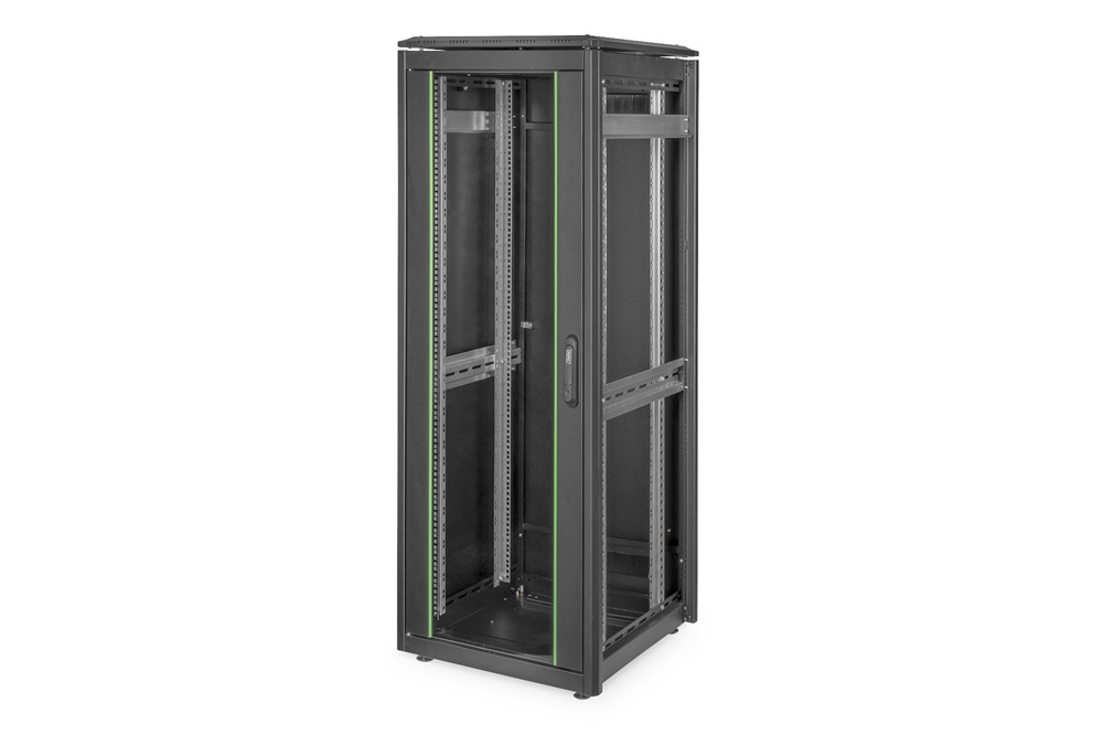 DIGITUS Rack Unique 19" 32U 1609x600x600mm üvegajtós fekete álló rack szekrény