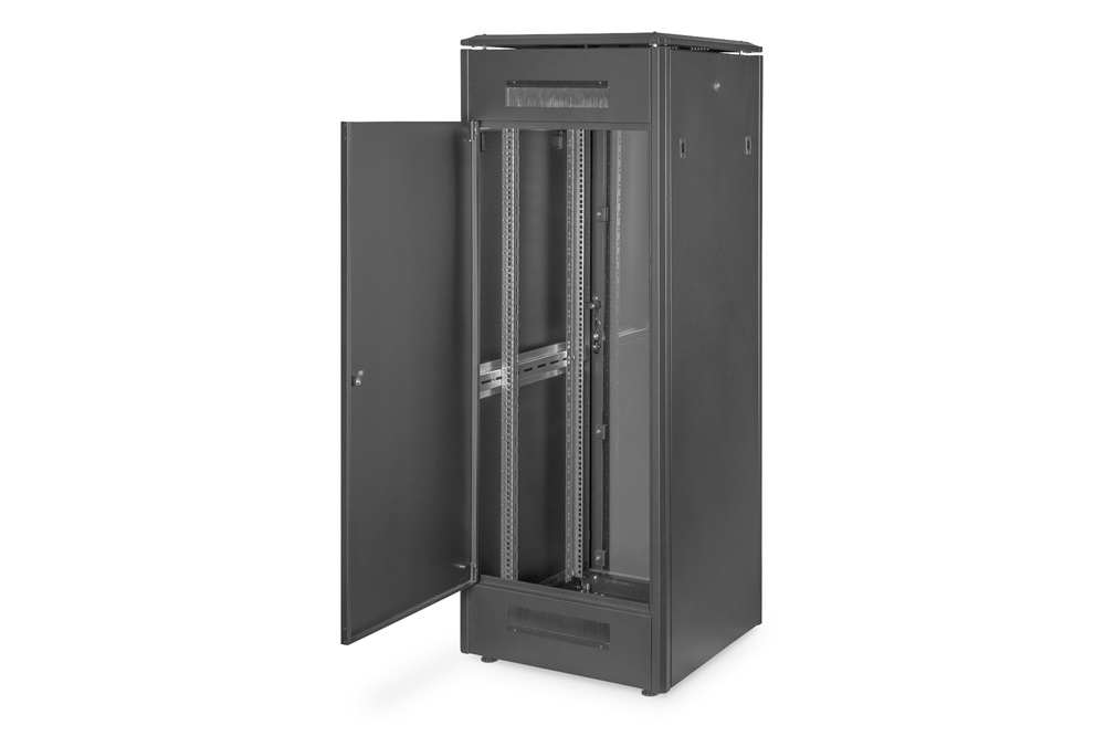 DIGITUS Rack Unique 19" 32U 1609x600x600mm üvegajtós fekete álló rack szekrény