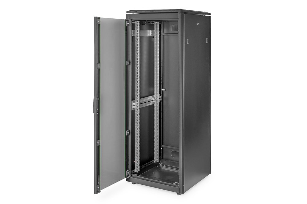 DIGITUS Rack Unique 19" 32U 1609x600x600mm üvegajtós fekete álló rack szekrény