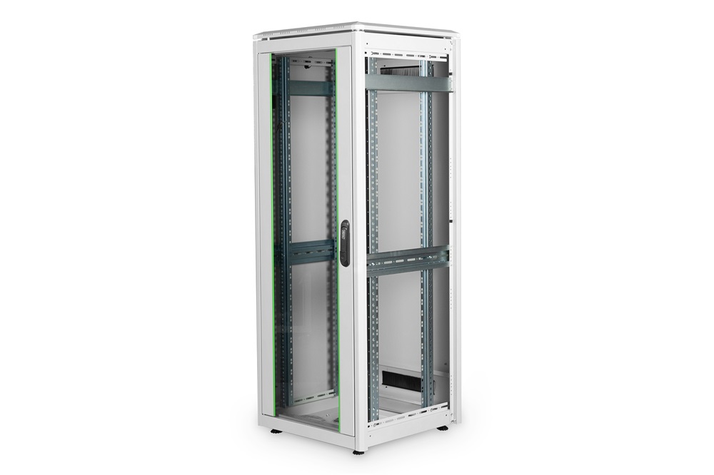 DIGITUS Rack Unique 19" 32U 1609x600x600mm üvegajtós szürke álló rack szekrény