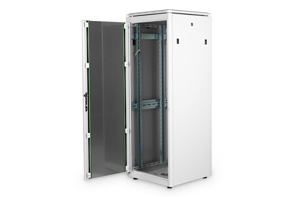 DIGITUS Rack Unique 19" 32U 1609x600x600mm üvegajtós szürke álló rack szekrény