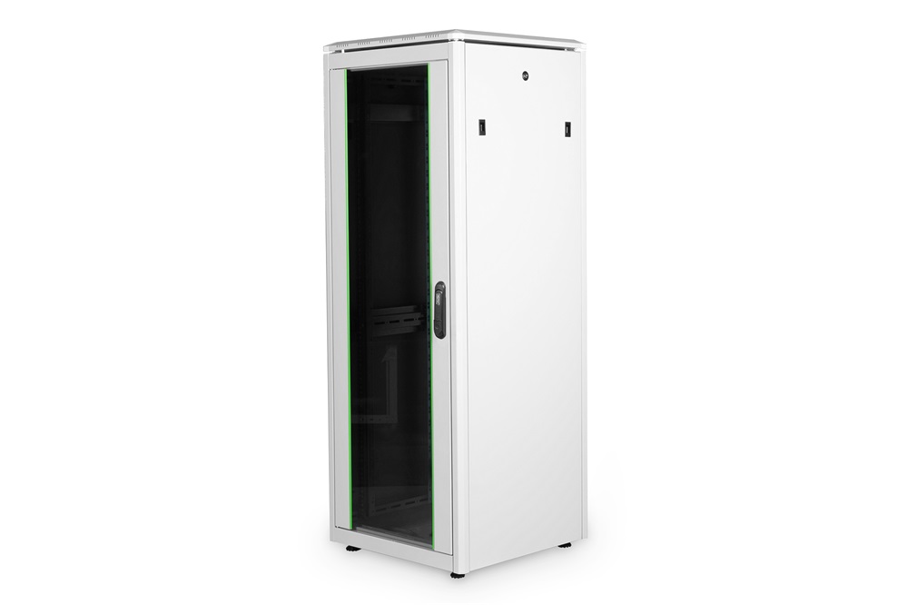 DIGITUS Rack Unique 19" 32U 1609x600x600mm üvegajtós szürke álló rack szekrény