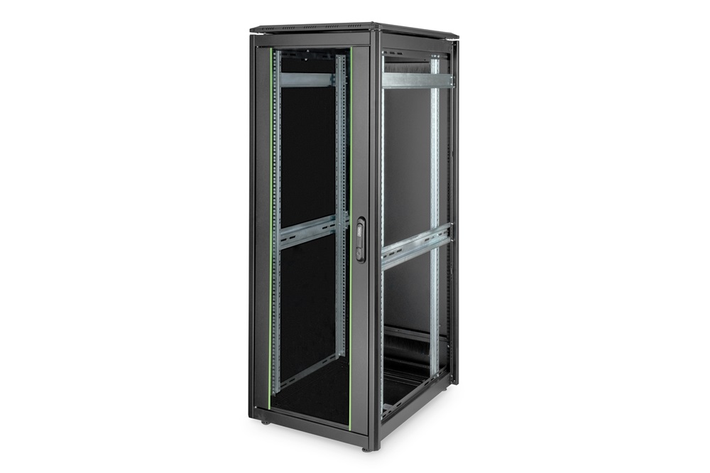 DIGITUS Rack Unique 19" 32U 1609x600x800mm üvegajtós fekete álló rack szekrény