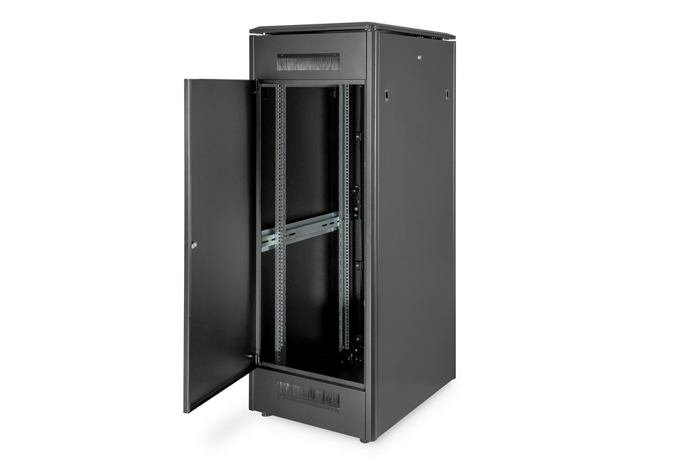 DIGITUS Rack Unique 19" 32U 1609x600x800mm üvegajtós fekete álló rack szekrény