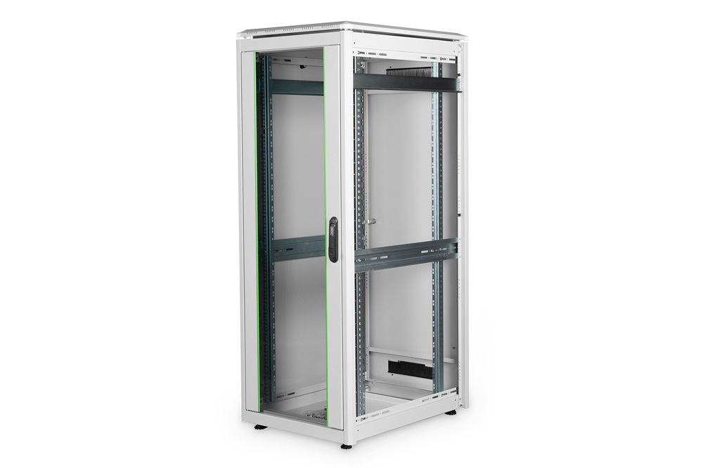 DIGITUS Rack Unique 19" 32U 1609x600x800mm üvegajtós szürke álló rack szekrény