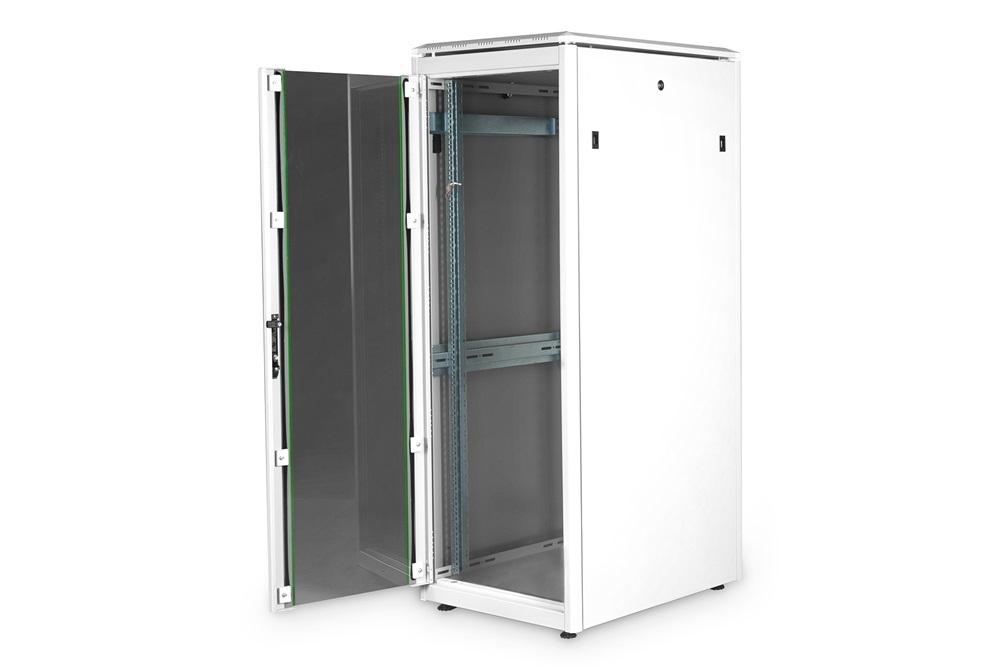 DIGITUS Rack Unique 19" 32U 1609x600x800mm üvegajtós szürke álló rack szekrény