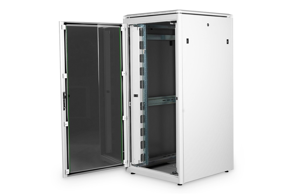 DIGITUS Rack Unique 19" 32U 1609x800x800mm üvegajtós szürke álló rack szekrény