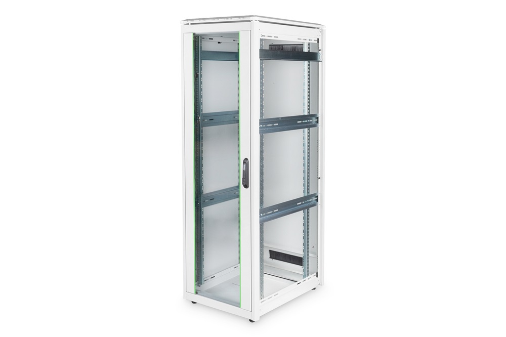 DIGITUS Rack Unique 19" 36U 1787x600x800mm üvegajtós szürke álló rack szekrény