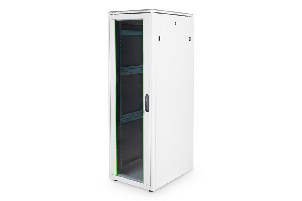 DIGITUS Rack Unique 19" 36U 1787x600x800mm üvegajtós szürke álló rack szekrény