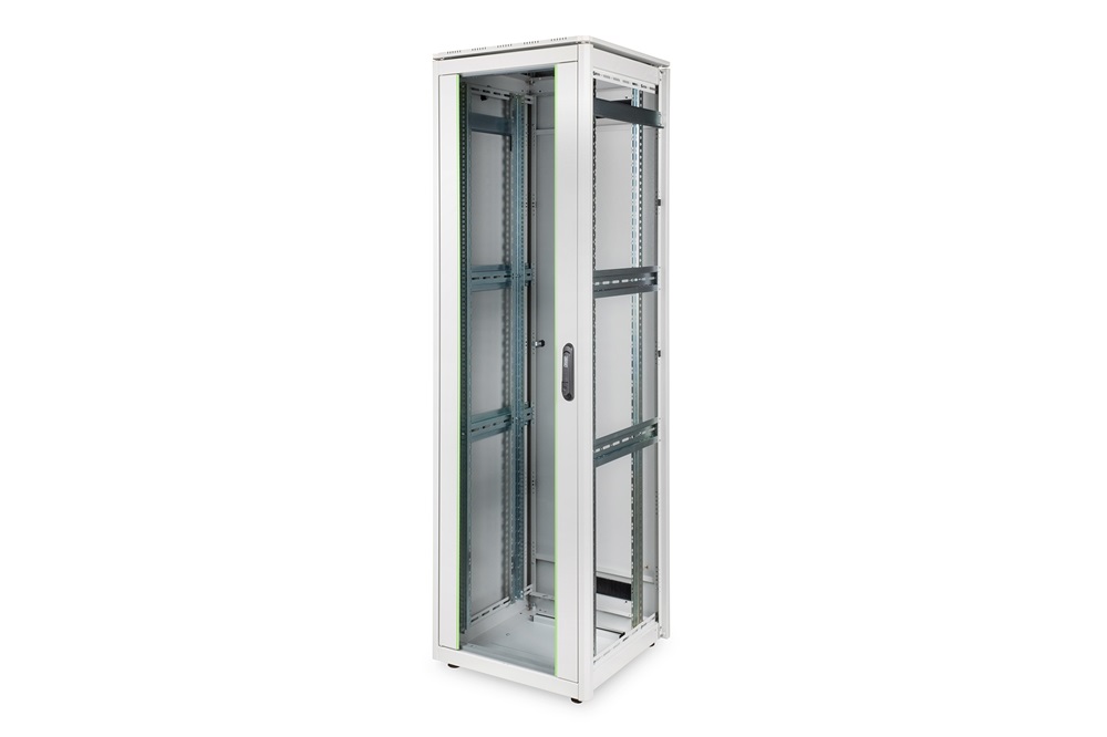DIGITUS Rack Unique 19" 42U 2053x600x600mm üvegajtós szürke álló rack szekrény