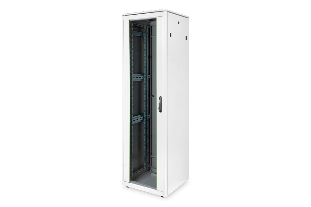 DIGITUS Rack Unique 19" 42U 2053x600x600mm üvegajtós szürke álló rack szekrény
