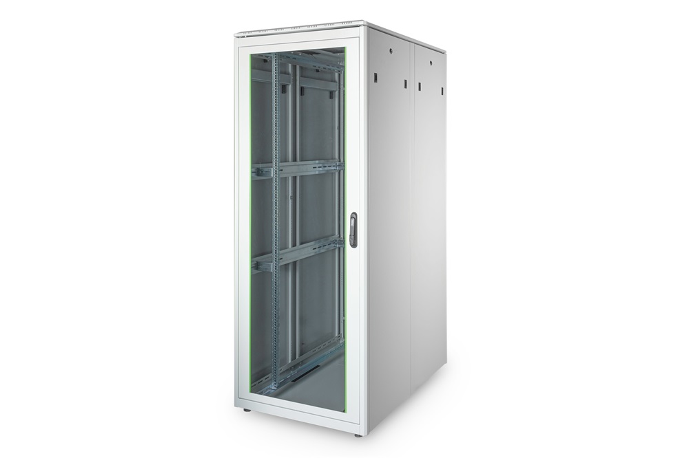 DIGITUS Rack Unique 19" 42U 2053x800x1200mm üvegajtós szürke álló rack szekrény