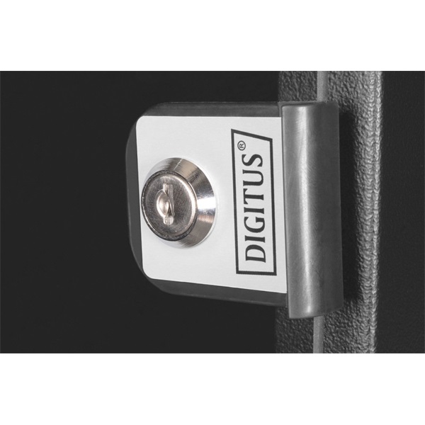 DIGITUS SOHO PRO 19" 4U 240x540x400mm üvegajtós fekete fali rack szekrény