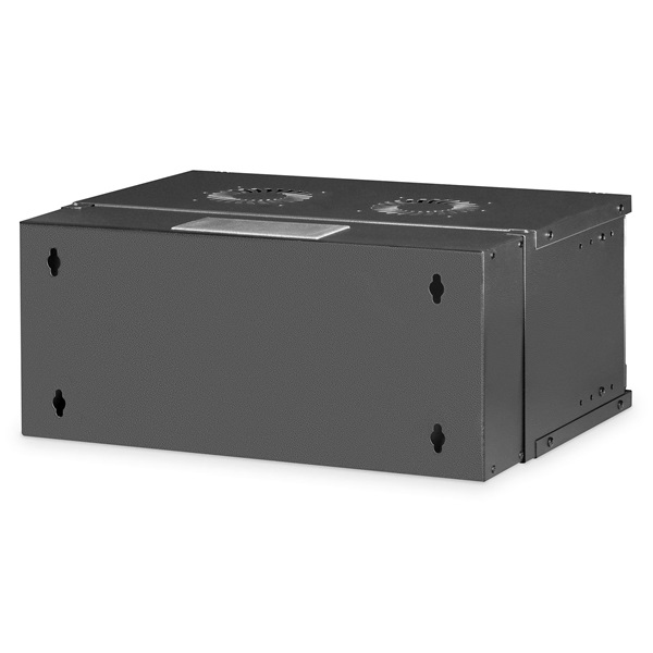 DIGITUS SOHO PRO 19" 4U 240x540x400mm üvegajtós fekete fali rack szekrény