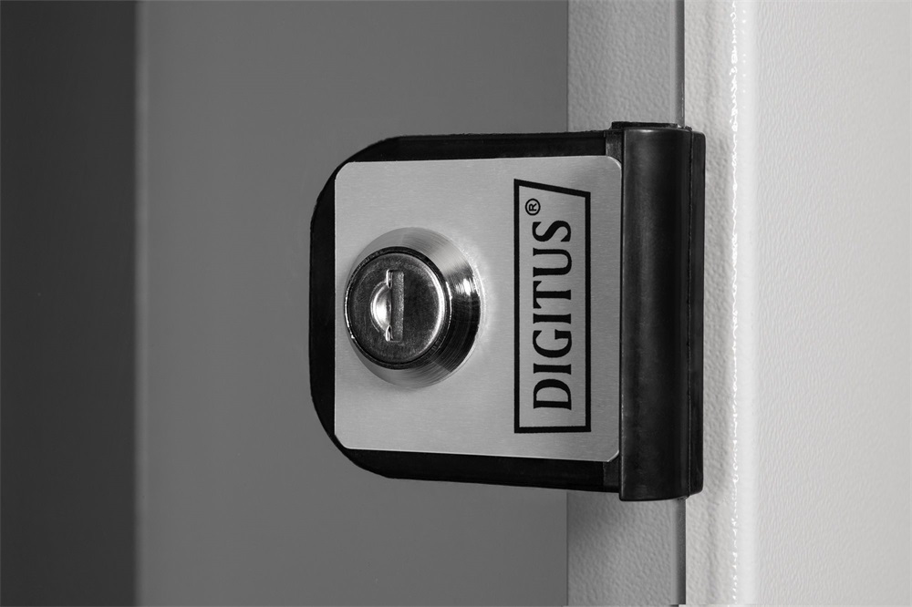 DIGITUS SOHO PRO 19" 4U 240x540x400mm üvegajtós szürke fali rack szekrény