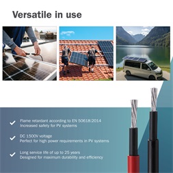DIGITUS Solar 6mm 1500V DC XLPO napelemes kültéri fekete telepítőkábel 20m