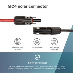 DIGITUS Solar 6mm 1500V DC XLPO napelemes kültéri kábelhosszabbító MC4 csatlakozóval 1m
