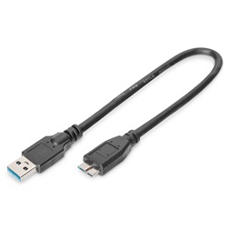 DIGITUS SuperSpeed 3.0 micro USB B - USB type A kábel 0,25