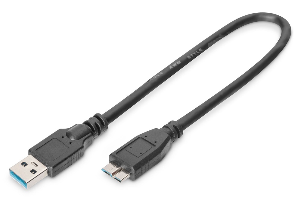 DIGITUS SuperSpeed 3.0 micro USB B - USB type A kábel 0,25
