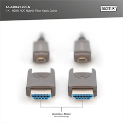 DIGITUS UHD 4K 120Hz aranyozott 2.0b kivehető csatlakozóval AOC optikai HDMI kábel 20m