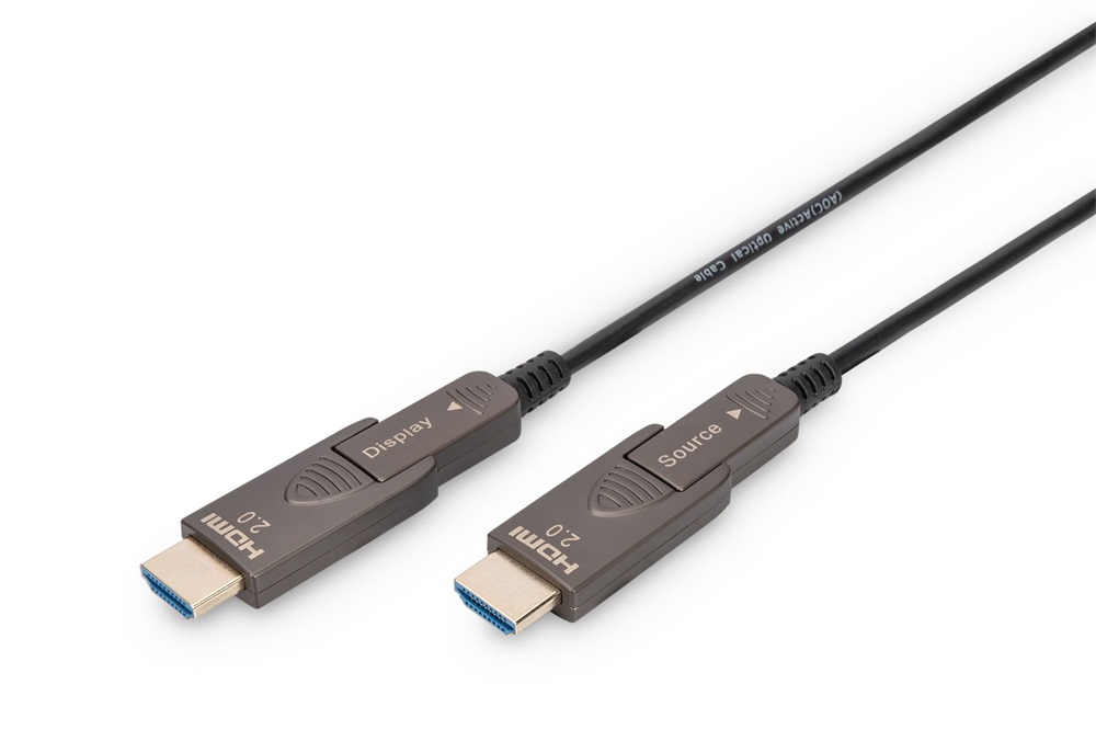 DIGITUS UHD 4K 120Hz aranyozott 2.0b kivehető csatlakozóval AOC optikai HDMI kábel 30m