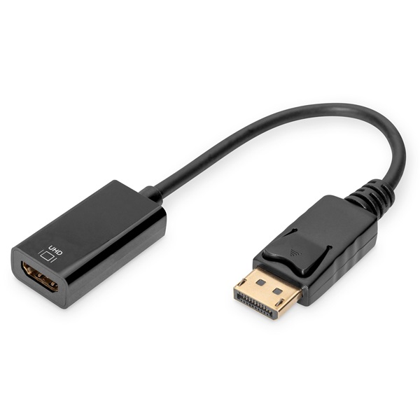 DIGITUS UHD 4K 30Hz Dual Mode aranyozott 1.2 DisplayPort - HDMI type A Adapter 0,2m