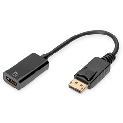 DIGITUS UHD 4K 3D Dual-Mode aktív 1.2 DisplayPort - HDMI type A 2.0 Adapter 0,2m