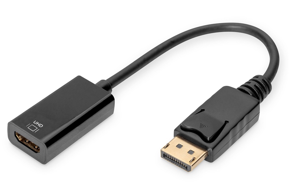 DIGITUS UHD 4K 3D Dual-Mode aktív 1.2 DisplayPort - HDMI type A 2.0 Adapter 0,2m