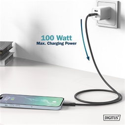 DIGITUS UHD 4K 60Hz USB 3.2 Gen2 USB type-C szilikon kábel 0,5m