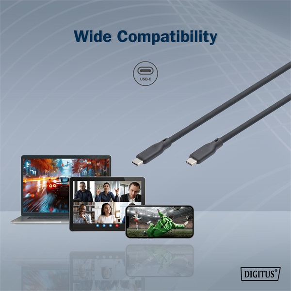 DIGITUS UHD 4K 60Hz USB 3.2 Gen2 USB type-C szilikon kábel 0,5m