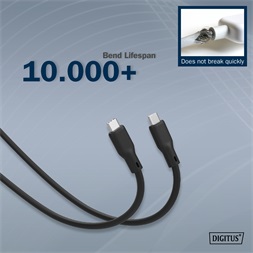 DIGITUS UHD 4K 60Hz USB 3.2 Gen2 USB type-C szilikon kábel 0,5m