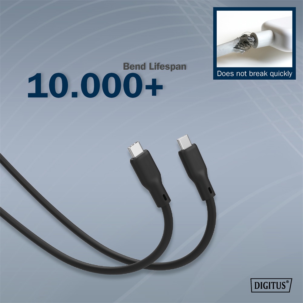 DIGITUS UHD 4K 60Hz USB 3.2 Gen2 USB type-C szilikon kábel 0,5m