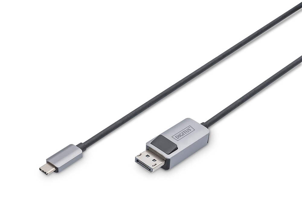 DIGITUS UHD 8K 30Hz kétirányú 1.4 DisplayPort - USB type-C kábel 1m