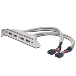 DIGITUS USB 2.0 4x USB A 2x IDC 10 tűs csatlakozókonzol kábel