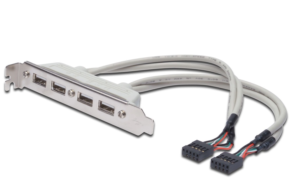 DIGITUS USB 2.0 4x USB A 2x IDC 10 tűs csatlakozókonzol kábel