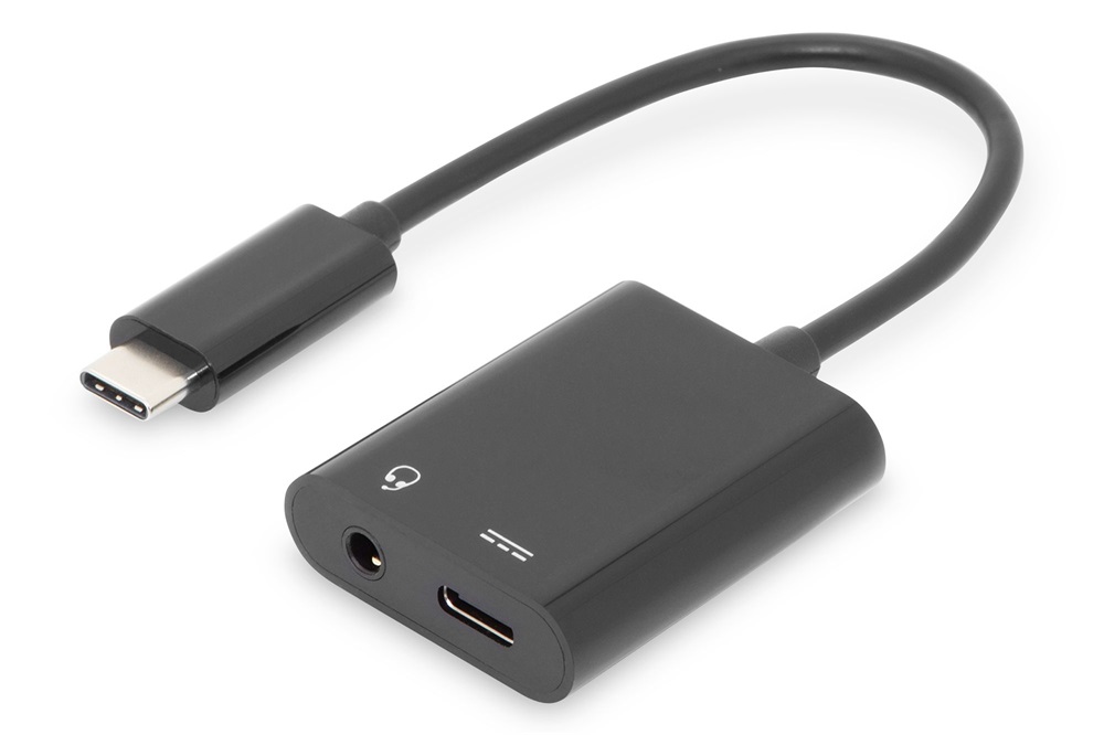 DIGITUS USB Type-C + 3,5 mm-es sztereó Adapter 0,2m