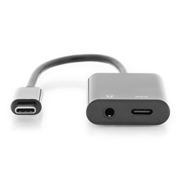 DIGITUS USB Type-C + 3,5 mm-es sztereó Adapter 0,2m