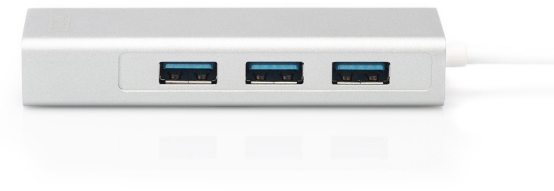 DIGITUS USB Type-C Gigabit Ethernet adapter + 3 portos USB HUB
