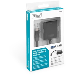 DIGITUS fekete USB 3.0 Type C - HDMI (4K@30Hz) adapter