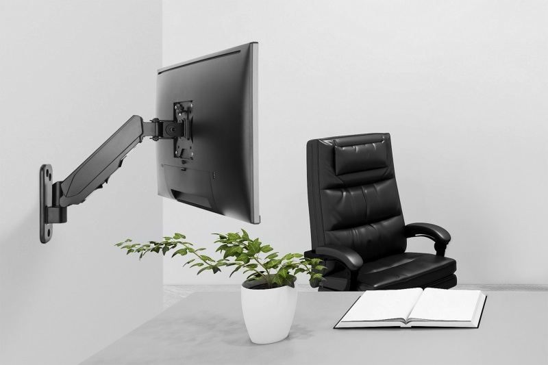 DIGITUS gázrugós fali univerzális (VESA 75/100) 1-es fekete monitor tartó konzol
