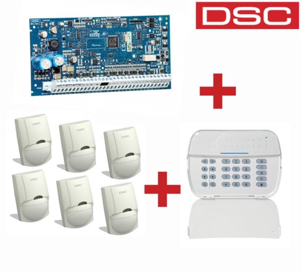 DSC PACK-NEO-2032-LC100-L/8 zónás, 32 zónáig bővíthető központ/LED kezelő + 6 db LC100PI infraérzékelő