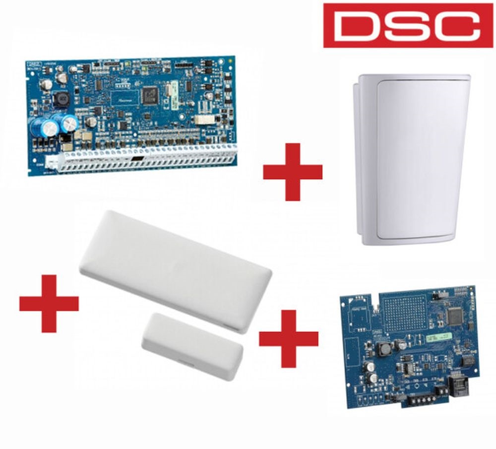 DSC PACK-NEO-2032-TL-PG/8 zónás, 32 zónáig bővíthető központ/LAN/vezetéknélküli infra + nyitásérzékelő
