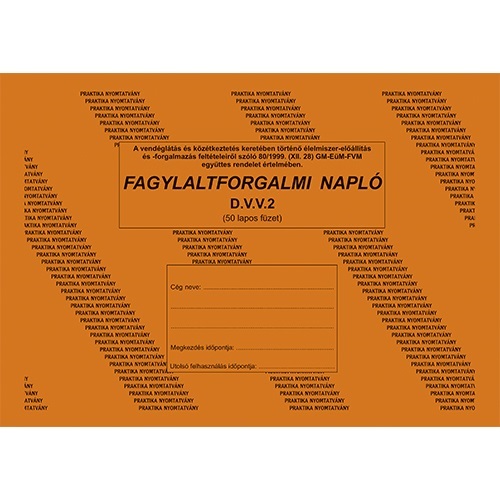 D.VV.2 A4 50lapos fekvő "Fagylaltforgalmi napló" nyomtatvány